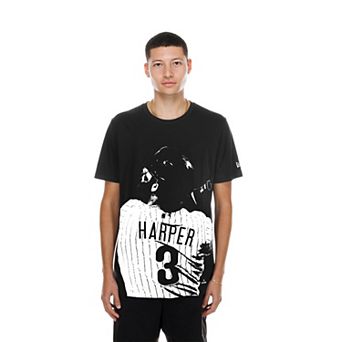 Men's New Era Bryce Harper Black Philadelphia Phillies Oversized Graphic T-Shirt