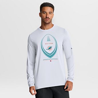 Men's Nike White Miami Dolphins Legend Icon Dri-FIT Long Sleeve T-Shirt