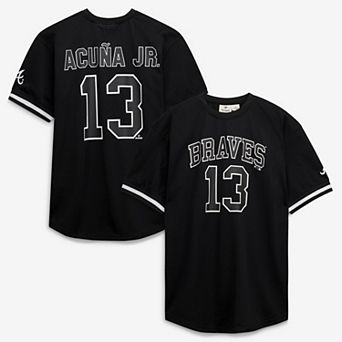 Men's Fanatics Ronald Acu̱a Jr. Black/White Atlanta Braves Big & Tall Heavyweight Mesh Jersey