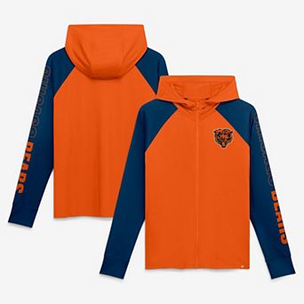 Women's Fanatics Orange/Navy Chicago Bears Cornerback Blitz Raglan Full-Zip Hoodie