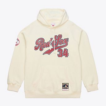 Men's Mitchell & Ness David Ortiz Cream Boston Red Sox Throwback Name & Number Hoodie