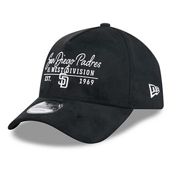 Men's New Era Black San Diego Padres Script Text 9FORTY A-Frame Adjustable Hat