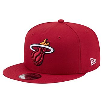 Men's New Era Red Miami Heat Team 9FIFTY Snapback Hat