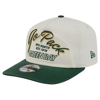 Men's New Era Cream Green Bay Packers Script 19TWENTY Adjustable Hat