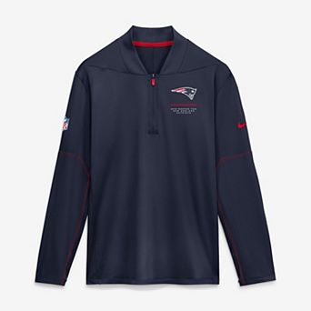 Men's Nike Navy New England Patriots Sideline Logo Glory Midweight Dri-FIT Half-Zip Pullover