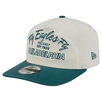 Men's New Era Cream Philadelphia Eagles Script 19TWENTY Adjustable Hat