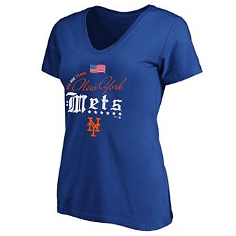 Women's Fanatics Royal New York Mets USA 250 Years Plus Size V-Neck T-Shirt
