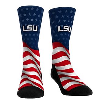 Unisex Rock Em Socks LSU Tigers Patriotic Flag Crew Socks