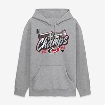 Men's Fanatics Heather Gray Carolina Hurricanes 2026 Stanley Cup Champions Locker Room Hoodie
