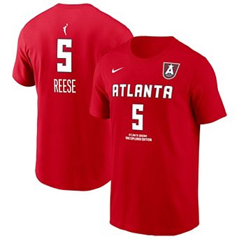 Men's Nike Angel Reese Red Atlanta Dream Explorer Edition Name & Number T-Shirt