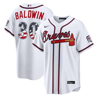 Men's Nike Drake Baldwin White Atlanta Braves USA 250 Fourth of July Home Stadium Jersey