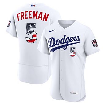 Fourth of July Men's Los Angeles Dodgers Freddie Freeman Nike White USA 250 Authentic Jersey