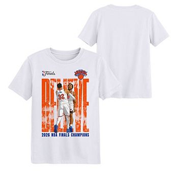 Preschool Outerstuff OG Anunoby & Karl-Anthony Towns White New York Knicks 2026 NBA Finals Champions Believe T-Shirt