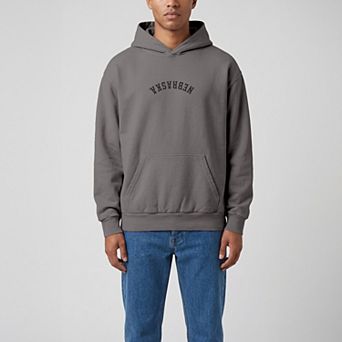 Men's Uscape Apparel Dark Grey Nebraska Huskers Upside Down Embroidered Vintage Heavyweight Hoodie