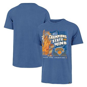 Men's '47 Blue New York Knicks 2026 NBA Finals Champions Statue of Liberty Franklin T-Shirt