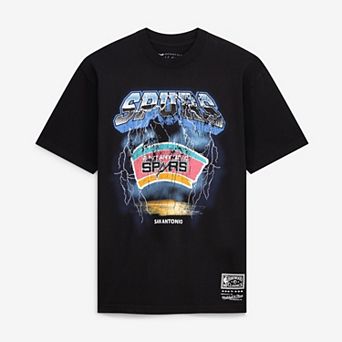 Men's Mitchell & Ness Black San Antonio Spurs Lightning T-Shirt