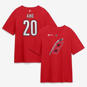 Men's Fanatics Sebastian Aho Red Carolina Hurricanes 2026 Stanley Cup Champions Big & Tall Name & Number T-Shirt