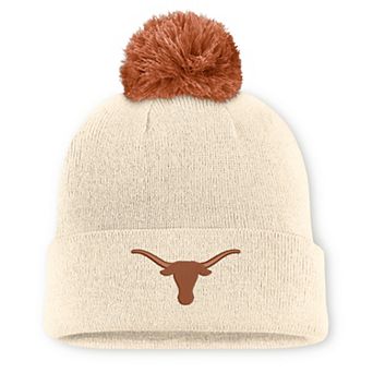 Unisex Nike Natural Texas Longhorns Campus Prep Script Cuffed Knit Hat with Pom
