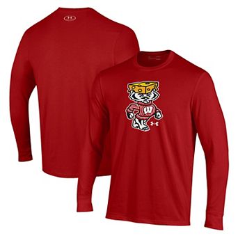 Men's Under Armour Red Wisconsin Badgers Cheesehead Bucky Long Sleeve T-Shirt