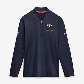 Men's Nike Navy Denver Broncos Sideline Logo Glory Midweight Dri-FIT Half-Zip Pullover