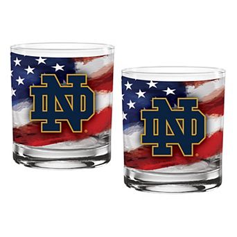 Notre Dame Fighting Irish Two-Pack 14oz. Americana Rocks Glass Set