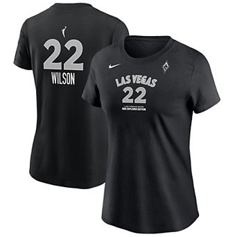 Women's Nike A'ja Wilson Black Las Vegas Aces Name & Number Explorer Edition T-Shirt
