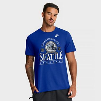 Men's Nike Royal Seattle Seahawks Rewind Team Spirit Essential Cotton T-Shirt