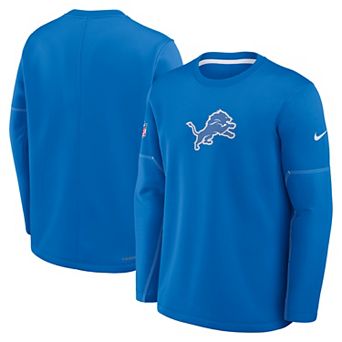 Men's Nike Blue Detroit Lions Sideline Coaches Midweight Therma-FIT Sweatshirt