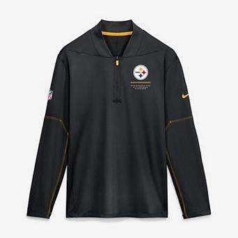 Men's Nike Black Pittsburgh Steelers Sideline Logo Glory Midweight Dri-FIT Half-Zip Pullover