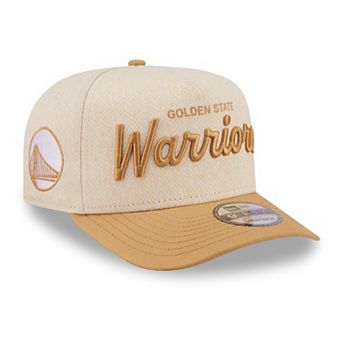 Men's New Era Cream Golden State Warriors Herringbone 9FIFTY A-Frame Snapback Hat
