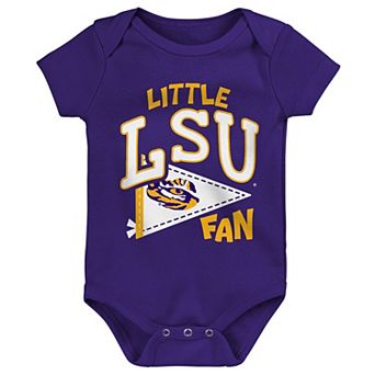 Newborn Outerstuff Purple LSU Tigers Little Banner Bodysuit