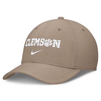 Men's Nike Khaki Clemson Tigers Rise On-Field SwooshFlex Dri-FIT Flex Hat
