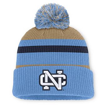 Unisex Nike Carolina Blue/Beige North Carolina Tar Heels Legacy Striped Cuffed Knit Hat with Pom