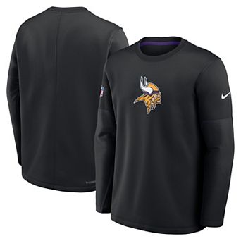 Men's Nike Black Minnesota Vikings Sideline Coaches Team Present Midweight Therma-FIT Sweatshirt