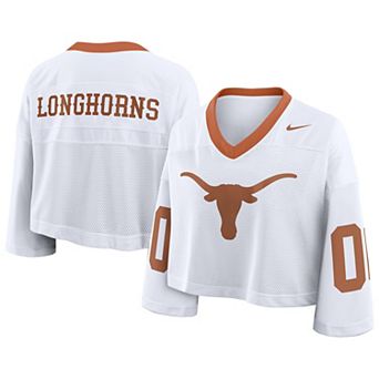 Women's Nike White Texas Longhorns Oversized Logo Cropped Fashion Jersey
