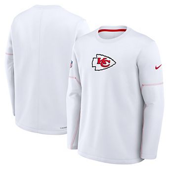 Men's Nike White Kansas City Chiefs Sideline Coaches Team Present Midweight Therma-FIT Sweatshirt