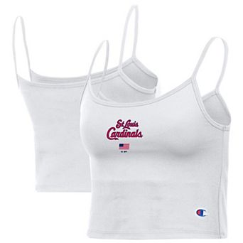 Women's Champion White St. Louis Cardinals America Scoop Tank Top