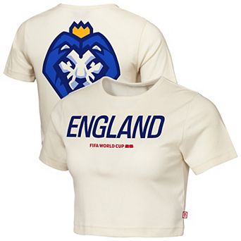 Women's Outerstuff Natural England FIFA World Cup 2026 Elote Squad Cropped T-Shirt