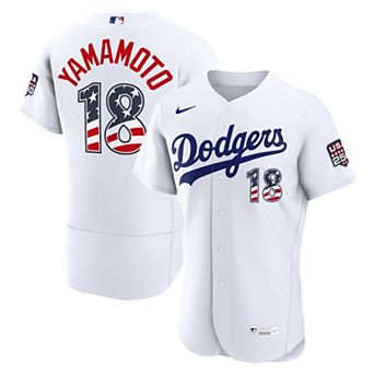 Fourth of July Men's Los Angeles Dodgers Yoshinobu Yamamoto Nike White USA 250 Authentic Jersey
