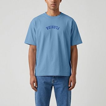 Men's Uscape Apparel Light Blue Florida Gators Upside Down Embroidered Vintage Heavyweight T-Shirt