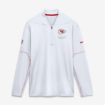 Men's Nike White Kansas City Chiefs Sideline Logo Glory Midweight Dri-FIT Half-Zip Pullover