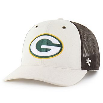 Men's Carhartt x '47 Natural/Brown Green Bay Packers Undyed Trucker Adjustable Hat