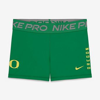 Women's Nike Green Oregon Ducks Pro Dri-FIT Mid-Rise Shorts