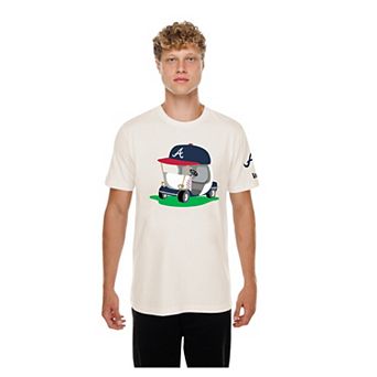 Men's New Era Natural Atlanta Braves Golf Mascot T-Shirt