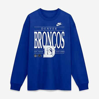 Men's Nike Royal Denver Broncos Red Zone Long Sleeve Max90 T-Shirt