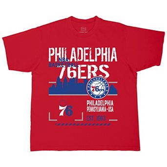 Unisex Stadium Essentials Red Philadelphia 76ers Hideout Boxy T-Shirt