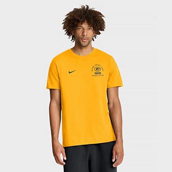 Men's Nike Gold Green Bay Packers Split Logo T-Shirt