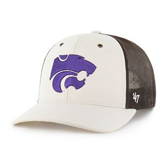 Men's Carhartt x '47 Natural/Brown Kansas State Wildcats Undyed Trucker Adjustable Hat