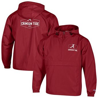 Men's Champion Crimson Alabama Crimson Tide Delay Packable Half-Zip Jacket