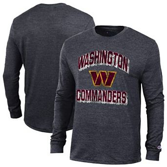 Men's Champion Black Washington Commanders Ultimate Tri-Blend Long Sleeve T-Shirt